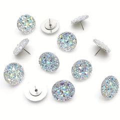 30pcs Round Flashing Crystal Head Map Pins for Decoration Home Office Classroom