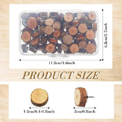 80pcs Wood Push Pins Decorative Thumb Tacks for Cork Boards and Maps