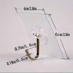 40 Adhesive Hooks Heavy Duty Practical Wall Hanging Transparent Seamless Hooks
