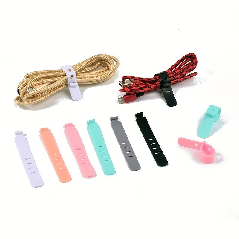 6pcs Mixed Earphone Storage Soft Tape Data Cable Protection Sleeve
