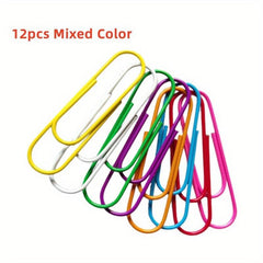 12 Pack Jumbo Coated Paper Clips 100mm Extra Large Paperclips