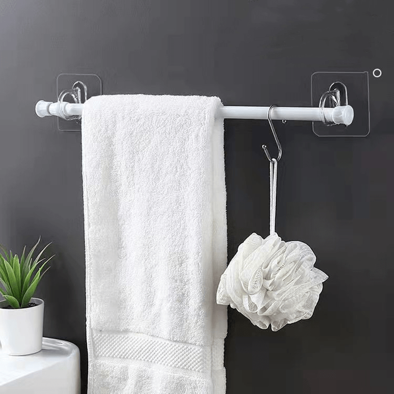 4pcs Wall Mounted Round Hooks Storage Rack Kitchen Bathroom Ring Hanger