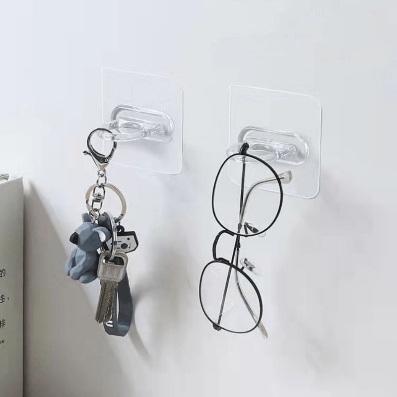 4pcs Wall Mounted Round Hooks Storage Rack Kitchen Bathroom Ring Hanger