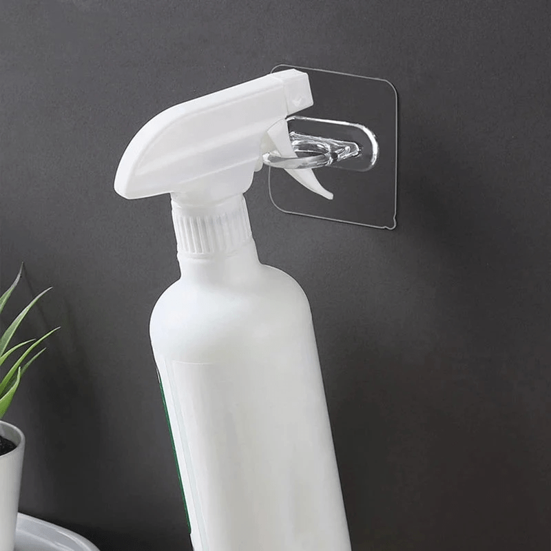 4pcs Wall Mounted Round Hooks Storage Rack Kitchen Bathroom Ring Hanger