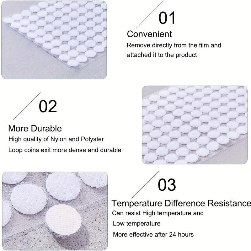 400 Pcs 10mm Diameter Self Adhesive Hook and Loop Dot Tape