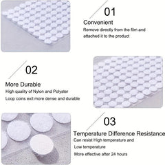 400 Pcs 10mm Diameter Self Adhesive Hook and Loop Dot Tape