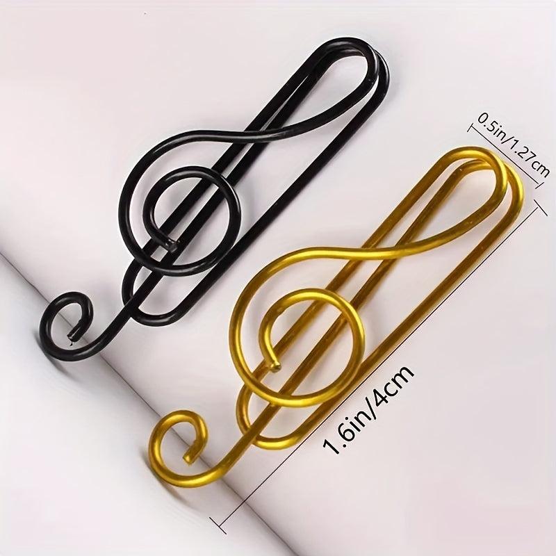 40-Piece Music Note Metal Paper Clips for Arts and Crafts - Golden