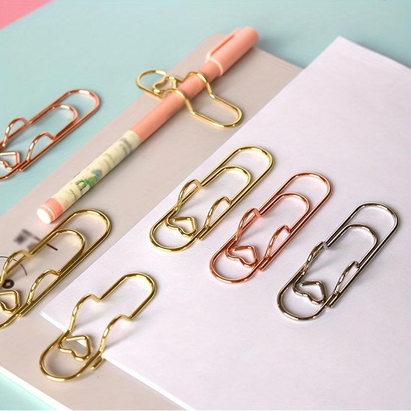 5pcs Metal Pen Clips Holder Stationery Tool