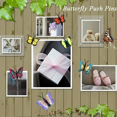 18pcs 3D Butterfly Pushpins Creative Decorative Cork Board Nails