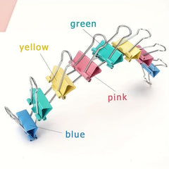 40pcs Colorful Binder Long Tail Clip Office Supplies Storage Clip