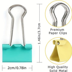 40pcs Colorful Binder Long Tail Clip Office Supplies Storage Clip