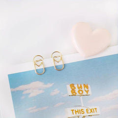 100pcs Mini Smooth Steel Heart Shaped Paperclips 0.79 Inch