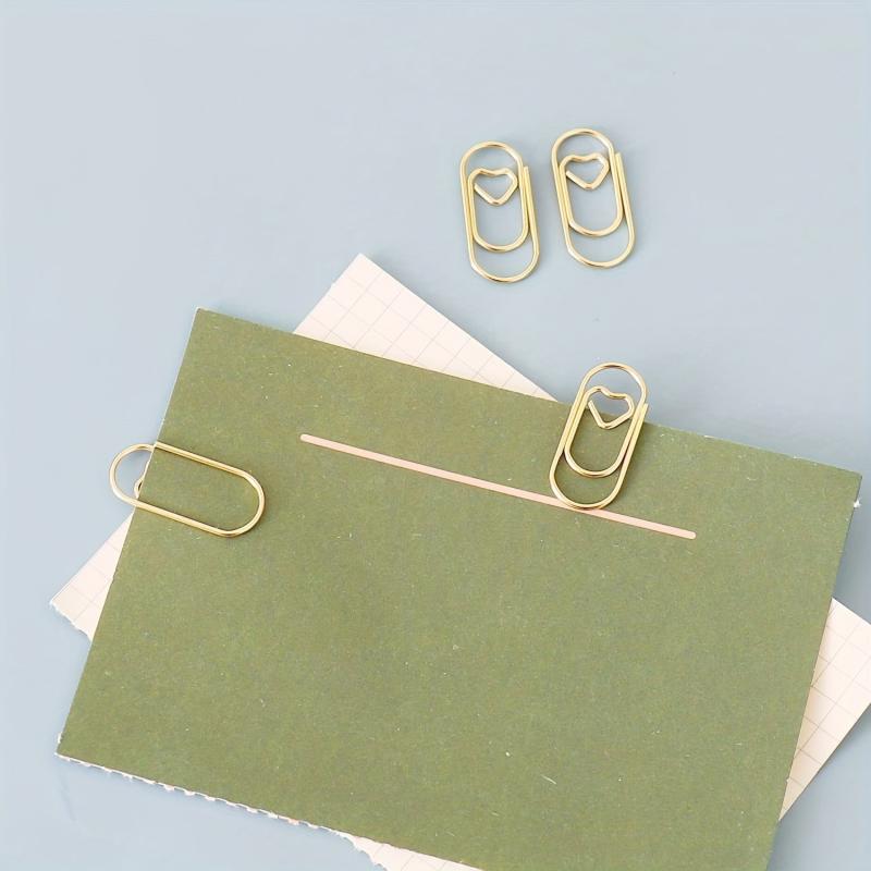 100pcs Mini Smooth Steel Heart Shaped Paperclips 0.79 Inch