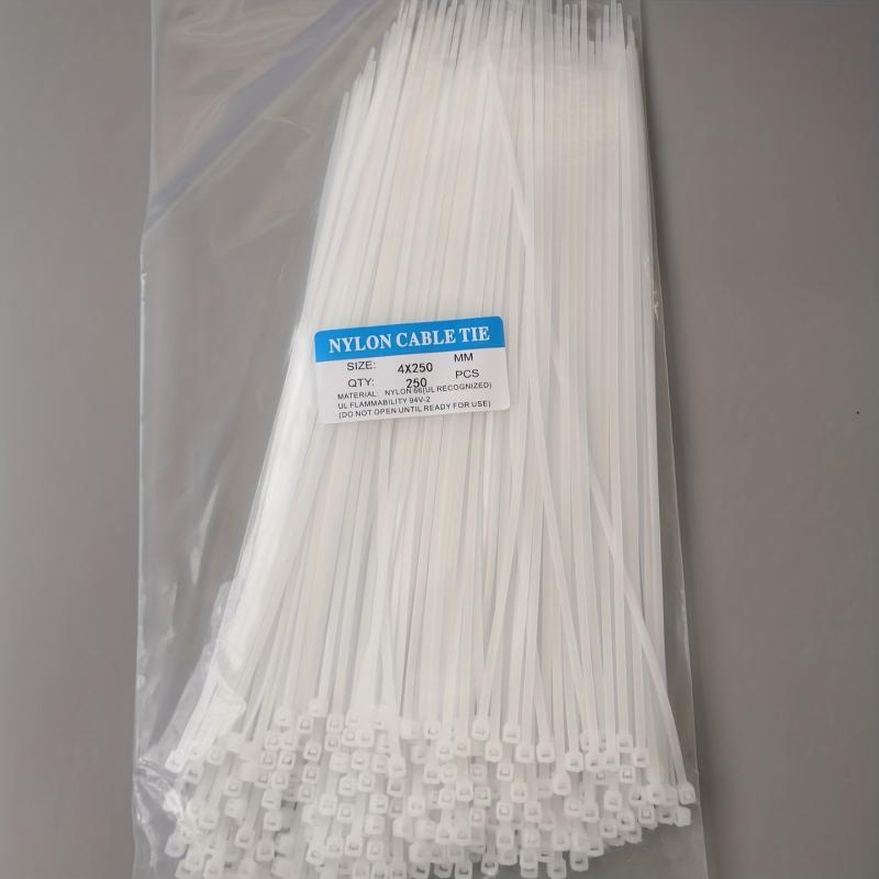 Nylon Cable Ties 4in Wide 250mm Bundle Qty 250 Self-locking Plastic Straps
