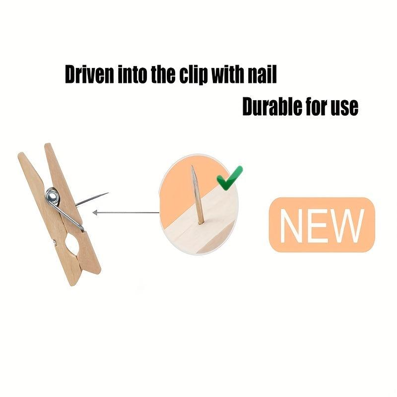 30pcs Wooden Push Pins with Clips Decorative Thumbtacks for Cork Board