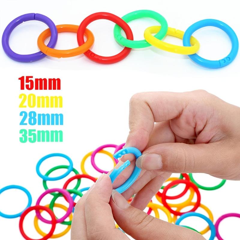 50pcs 0.5/0.3cm Plastic Loose Leaf Binder Rings for Organization