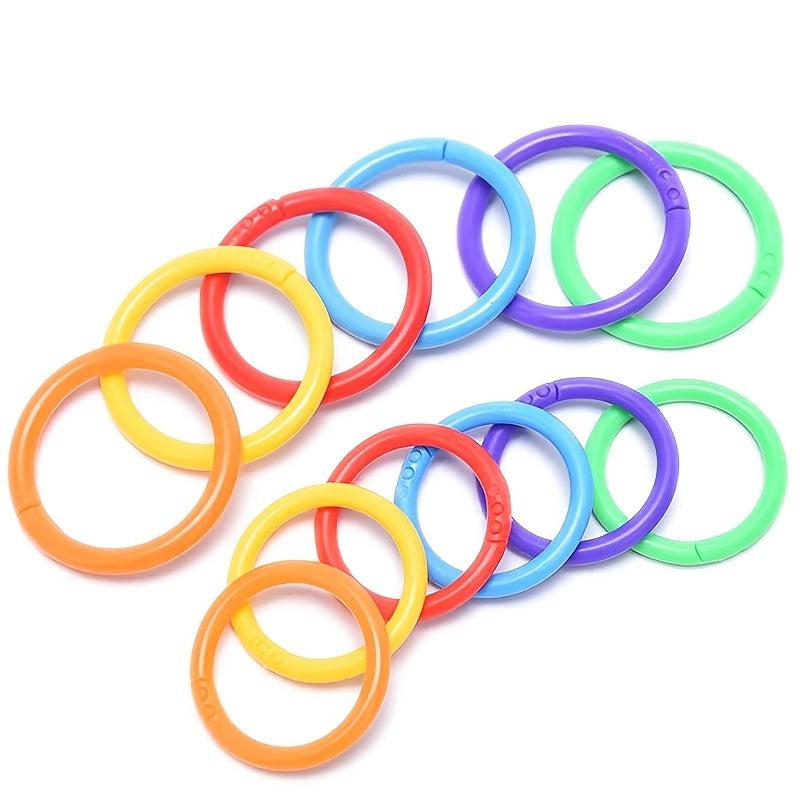 50pcs 0.5/0.3cm Plastic Loose Leaf Binder Rings for Organization
