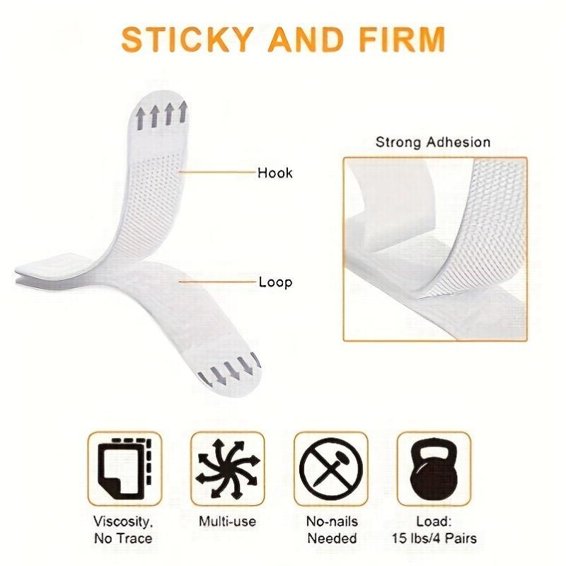 Adhesive Picture Hanging Strips Heavy Duty Extra Strong 24 Pairs 48 Strips