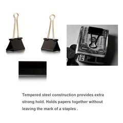 6pcs Binder Clips Paper Clamp Set 6 Sizes 4 Colors