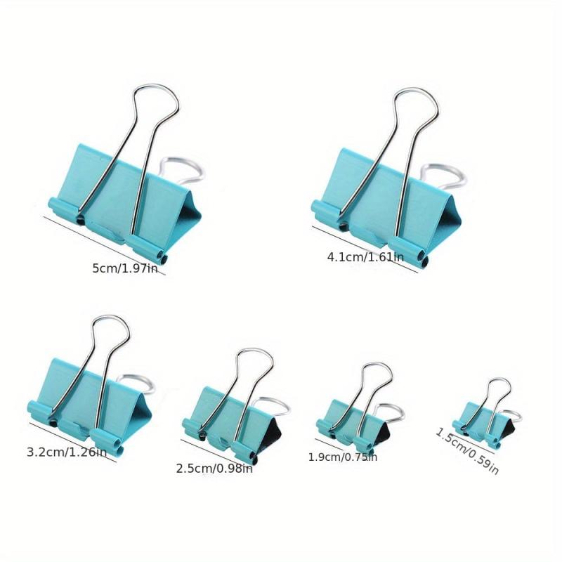 6pcs Binder Clips Paper Clamp Set 6 Sizes 4 Colors