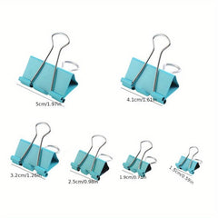 6pcs Binder Clips Paper Clamp Set 6 Sizes 4 Colors