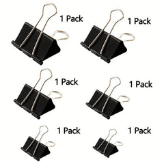 6pcs Binder Clips Paper Clamp Set 6 Sizes 4 Colors