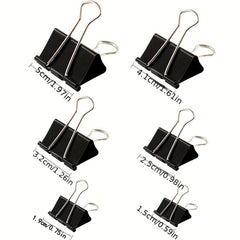 6pcs Binder Clips Paper Clamp Set 6 Sizes 4 Colors