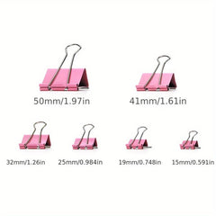 6pcs Binder Clips Paper Clamp Set 6 Sizes 4 Colors