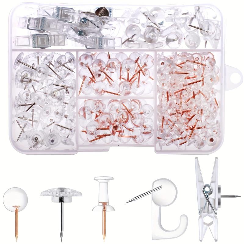 140pcs Clear Push Pins Set for Bulletin Board Wall Cork Board