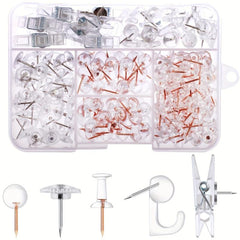140pcs Clear Push Pins Set for Bulletin Board Wall Cork Board