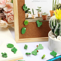 30pcs Cactus Palm Leaves Wooden Push Pins for Photos Maps Bulletin Boards & Cork