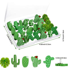30pcs Cactus Palm Leaves Wooden Push Pins for Photos Maps Bulletin Boards & Cork
