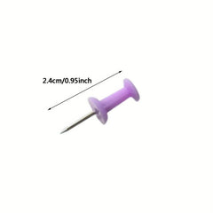 100 Purple Push Pins for Bulletin Board, Wall, Map, Calendar