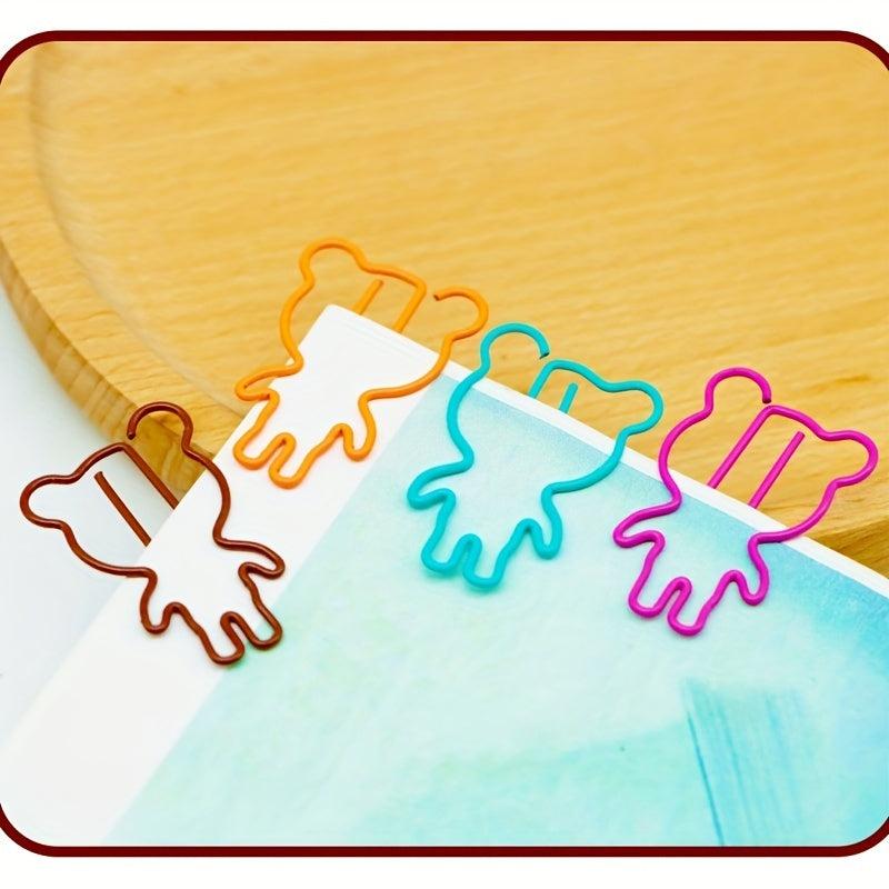 20pcs Bear Paper Clips Creative Model for School Office Supplies
