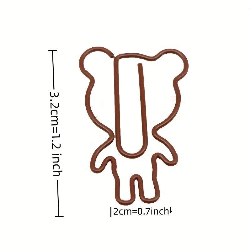 20pcs Bear Paper Clips Creative Model for School Office Supplies