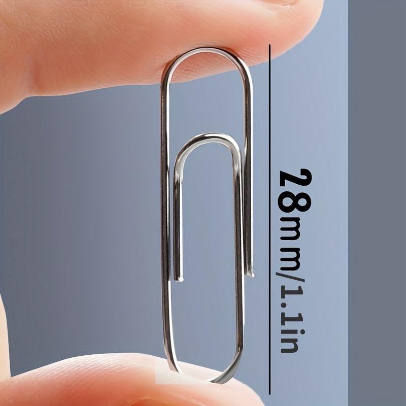 100pcs 28mm Silver Paper Clip Steel Core Nickel plated Silver Paper Clips