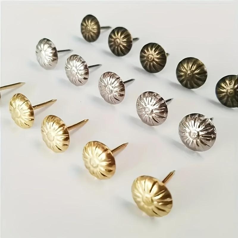 200pc 11x16mm Golden Upholstery Nail Jewelry Gift Wine Case Sofa Decor Tack Stud