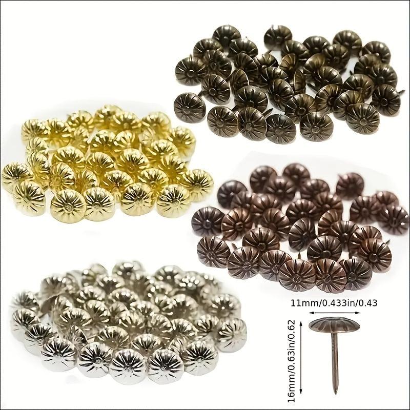 200pc 11x16mm Golden Upholstery Nail Jewelry Gift Wine Case Sofa Decor Tack Stud