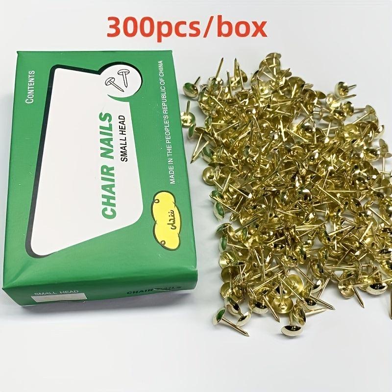 300pcs Golden Thumb Tacks 7 8 9 2 15mm Round for Bulletin Boards Poster Hanging