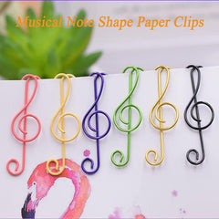 50pcs Musical Notes Style Paper Clips Office School Supplies
