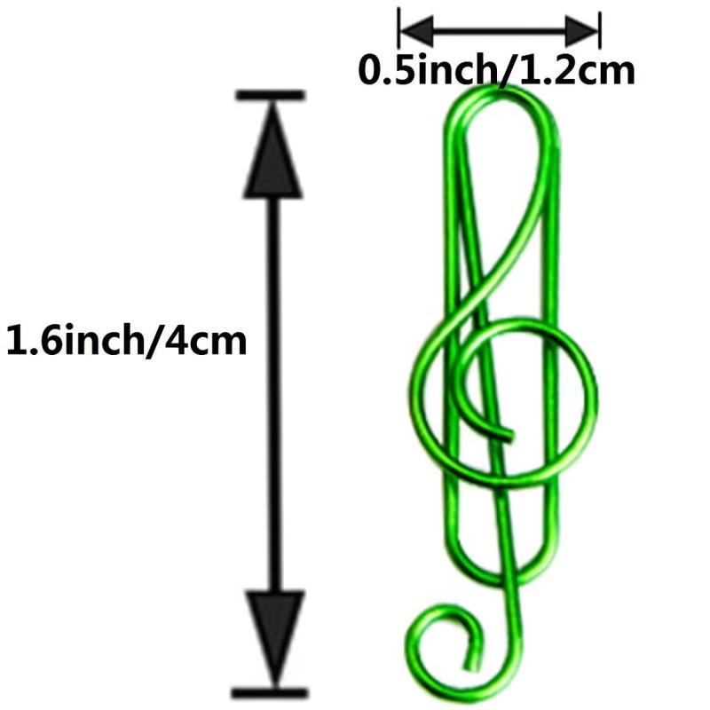 50pcs Musical Notes Style Paper Clips Office School Supplies