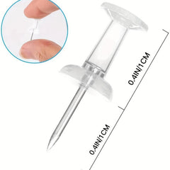 120pcs Clear Plastic Head Push Pins Tacks for Wall Corkboard Map Calendar Photo