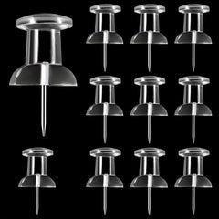 120pcs Clear Plastic Head Push Pins Tacks for Wall Corkboard Map Calendar Photo