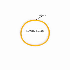 200pcs Yellow Elastic Rubber Bands 32mm