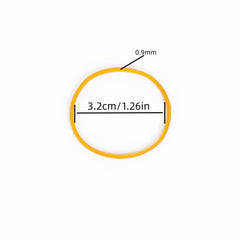 200pcs Yellow Elastic Rubber Bands 32mm
