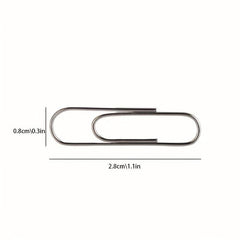 100pcs Ins Style Silver Paper Clips Office Stationery Paper Clip