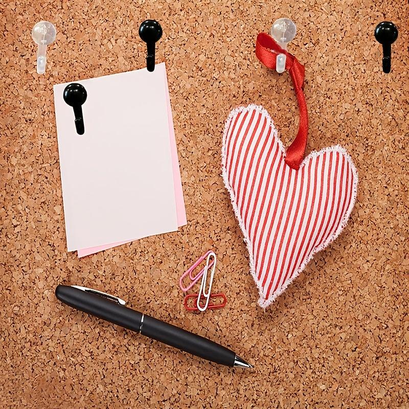 Decorative Push Pin Hooks 50 Pcs Clear Plastic Heads for Bulletin Board