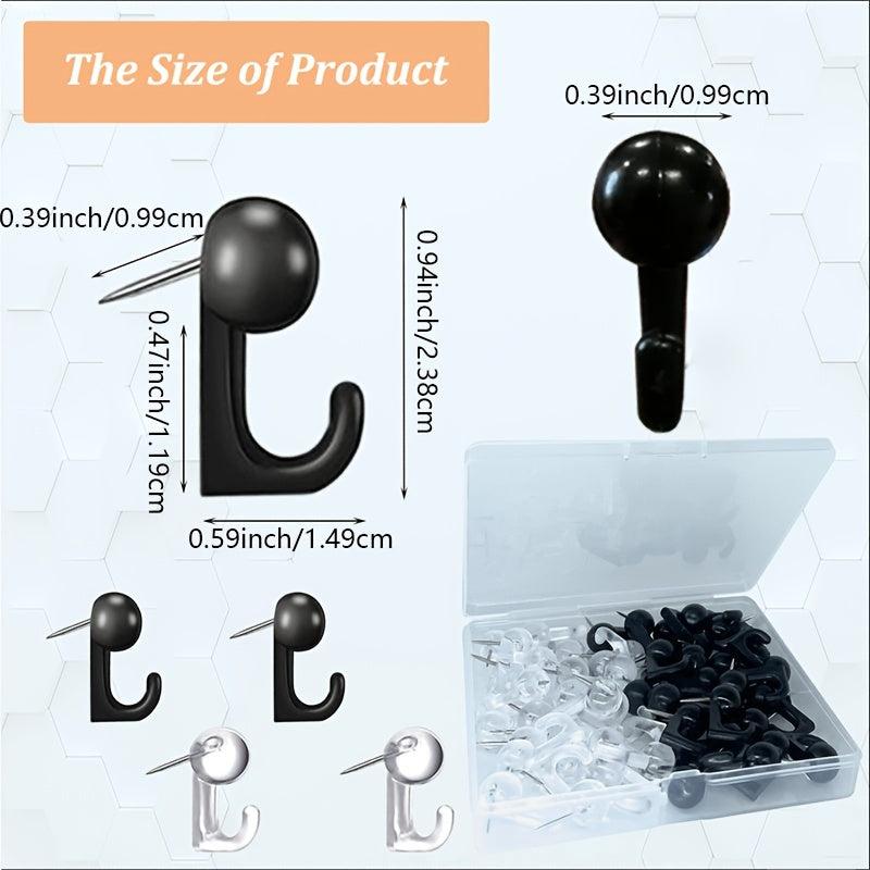 Decorative Push Pin Hooks 50 Pcs Clear Plastic Heads for Bulletin Board