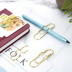 15pcs Mixed Metal Pen Clips For Notebooks Paper Clip Stationery Tool