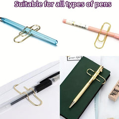 15pcs Mixed Metal Pen Clips For Notebooks Paper Clip Stationery Tool